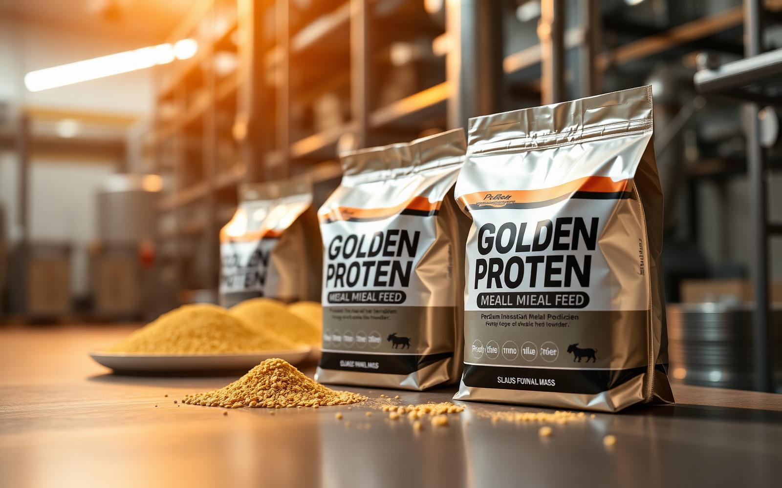 Golden protein meal packaging
